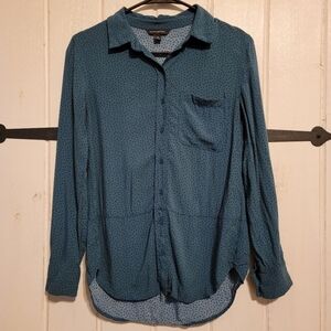 Banana Republic Blouse Button Front Long Sleeve Polka-dot Size XS